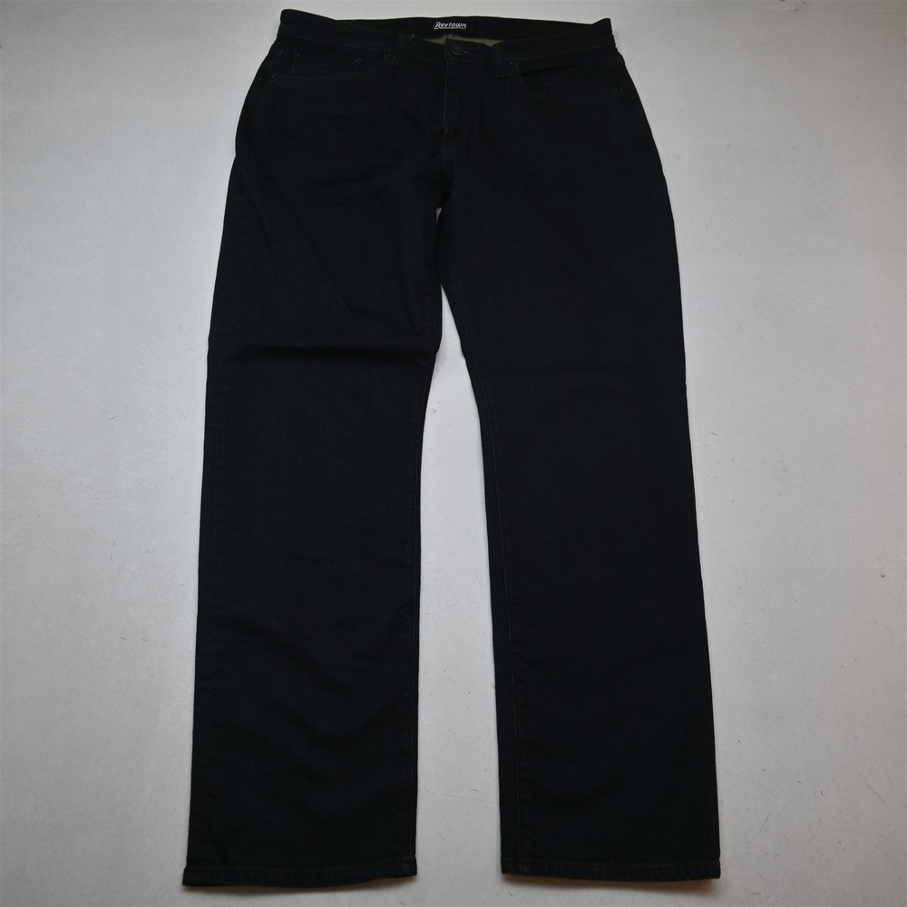 Revtown 36x32 Dark Rinse Stretch Denim Automatic Relaxed Mens Jeans